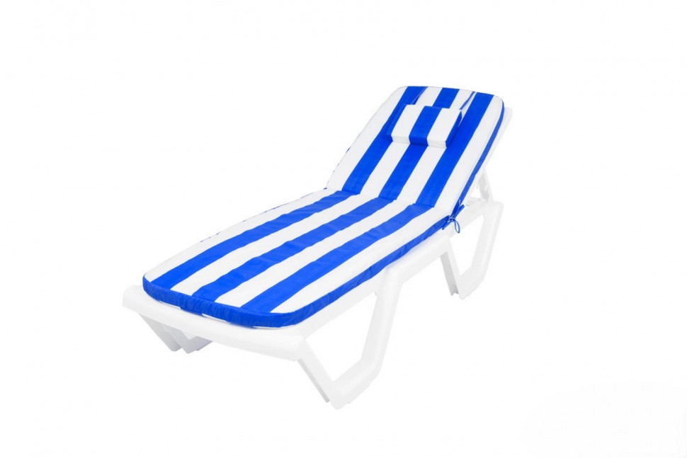 Матрац с вертикальной подушкой (бело-синий) Premium