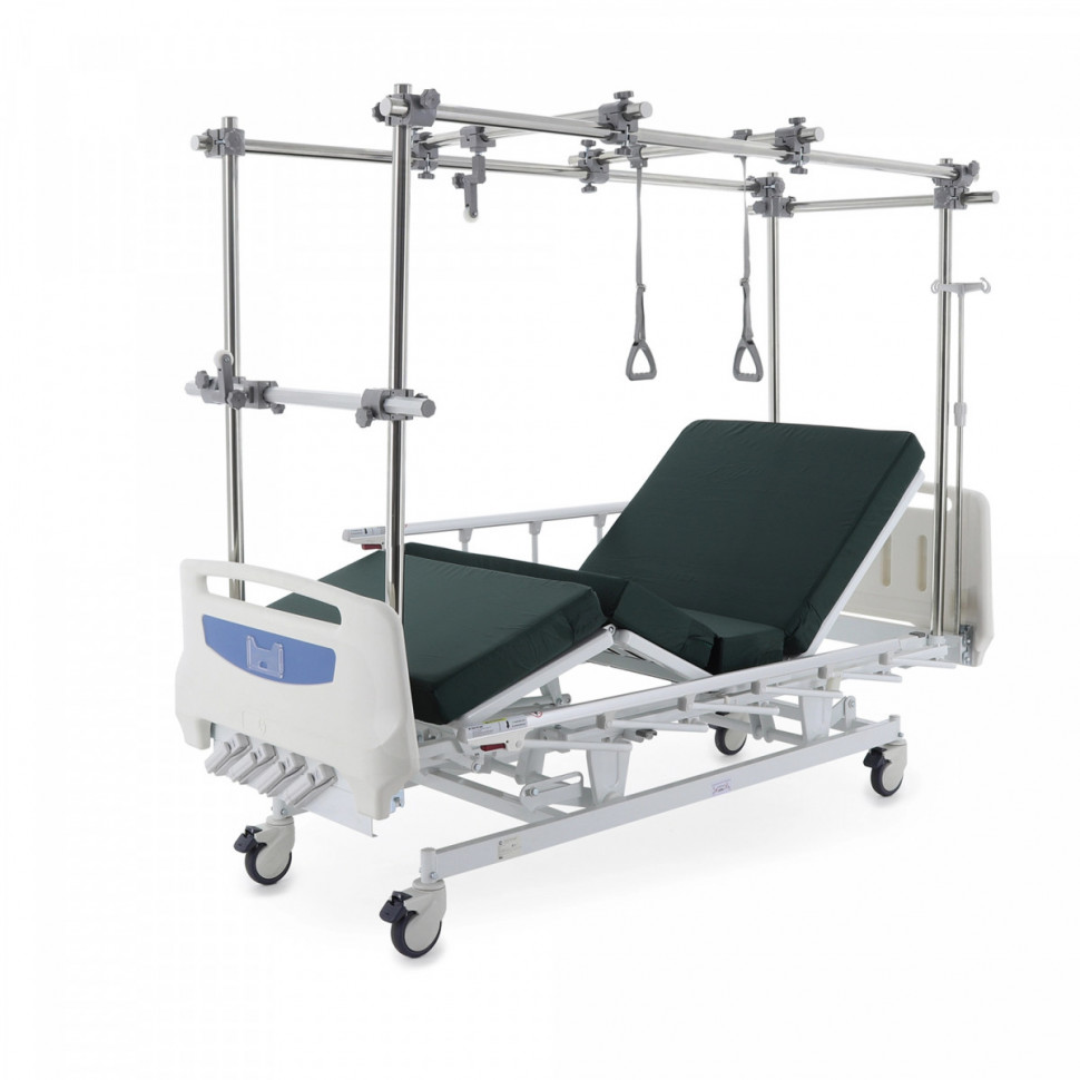 Кровать механическая MED-MOS Е-1 (ABS, 4 секции, матрас, рег.высоты, Т/АТ, тракц.рама)